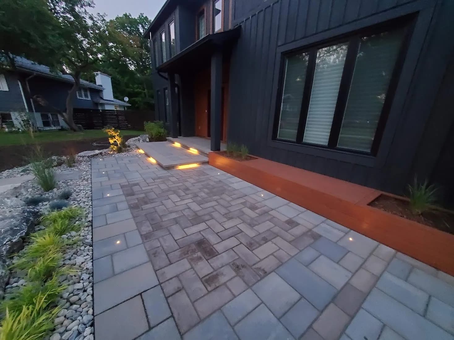 Interlock patio and hardscaping installation in Hamilton, Ontario